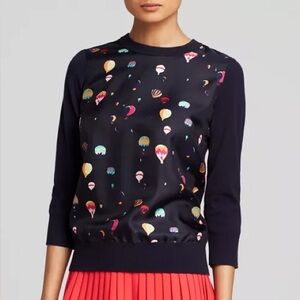 Kate spade navy blue "head in the sky" sweater